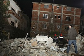 Earthquake damage in Durrës