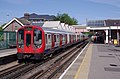 Image 54A Metropolitan line S8 Stock at Amersham in London (from Railroad car)