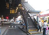 Street stair before M train service to the station was discontinued