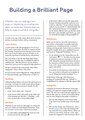 A handout with lots of tips for what to include on a page, including some useful templates to include in pages.