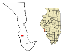 Location of Batchtown in Calhoun County, Illinois.