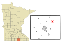 Location of Hollandale, Minnesota