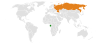 Location map for Gabon and Russia.