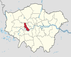哈默史密斯和富勒姆区在大伦敦的位置