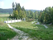 View from the dam of the 'green' basin with Mülweiher