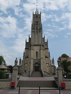 Our Lady of Mount Carmel, a gothic revival church constructed between 1909 and 1912 and greatly enlarged in the 1950s