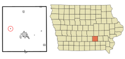 Location of Leighton, Iowa