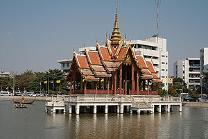 Thai Pavilion on the pool inside Ramkhamhaeng University