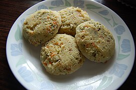 Rave idli (sooji idli) is a specialty of Karnataka