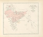 Map of India, 1870, apparently incorporating the Johnson Line