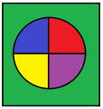 This disproof works on the basis that the center point constitutes two colours touching.