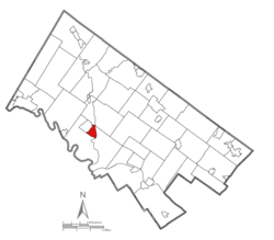 Location of Collegeville in Montgomery County, Pennsylvania