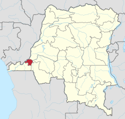 在刚果民主共和国各省的位置
