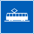 Tramway lane (sign above the line)