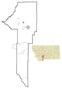 貝爾格萊德在蒙大拿州的位置