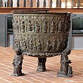 Bronze baptismal font of St. Mary's Church, Lübeck, Germany