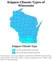 Image 77Köppen climate types of Wisconsin, using 1991-2020 climate normals. (from Geography of Wisconsin)