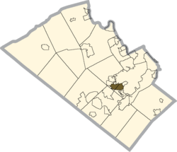 Location of Dorneyville in Lehigh County, Pennsylvania