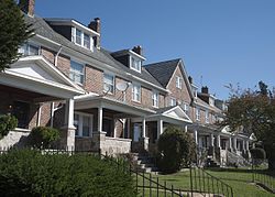 Rowhouses along Edmondson Avenue