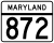 Maryland Route 872 marker
