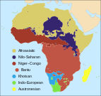 Map of the traditional African language families