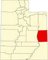 标示出格兰德县位置的地图