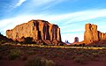 Looking north through Monument Valley's North Window Viewpoint. South aspect of Elephant Butte to the left.