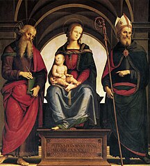 Madonna and Child enthroned with St. John the Baptist and St. Augustine