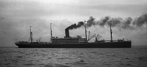 A broadside image of the SS Dakota