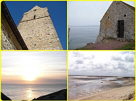 The village is between salt marshes and the sea located opposite the Channel Islands