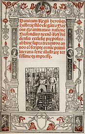 Front page of Christiern Pedersen's Saxo version, Paris 1514