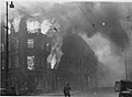 Burning buildings, Warsaw Ghetto Uprising