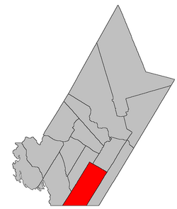 Location within York County, New Brunswick.