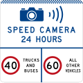 (G6-327-3) Speed Camera (24 Hours) (Speed Limits per Category) (used in New South Wales)