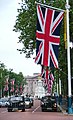 Image 63Union Flag being flown on The Mall, London looking towards Buckingham Palace (from Culture of the United Kingdom)