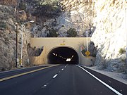 The Mule Pass Tunnel was built in 1958 and is located on SR 80 in Cochise County and in the northern entrance to the town of Bisbee. The tunnel is 1,400 ft. long. It was the longest tunnel in Arizona until construction of the tunnel in Phoenix on Interstate 10 .