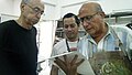 Giovanni Gil teaching engraving together with Carlos Ruiz and Salvador Llort