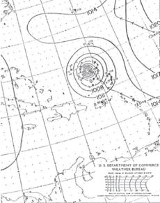 Surface weather analysis of Hurricane Dog on September 4