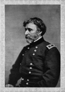 A head and torso photograph of a United States general during the American Civil War. He is looking to the right, almost in profile. He has fairly short, dark hair and a short beard that is mostly grey.