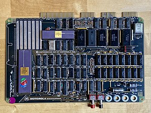 A Motorola MEX68KECB Microcomputer, circa 1981. This microcomputer is based on a Motorola 68000 16/32-bit microprocessor.