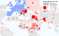 map with countries of origin in English