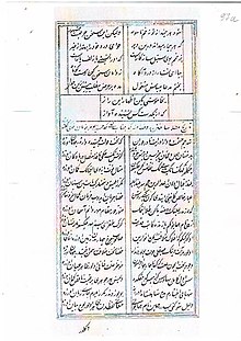 A page from Nasha Tabrizi's dīvān