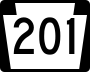 Pennsylvania Route 201 marker