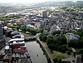 The channelled River Avon (the Floating Harbour) flows through the city centre; most of the central part of the City of Bristol is shown here
