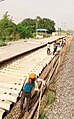 Work of Railway line doubling and platform no. 2 of the Sanjarpur Railway Station being done.
