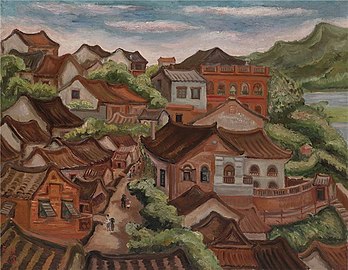 陈澄波《淡水风景》，1935年/ 画布、油彩。现私人收藏