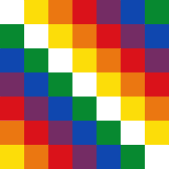 Wiphala emblem. Official variant flag of Bolivia since 2009