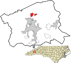 Location in Buncombe County and the state of North Carolina