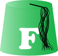 Green fez white F.svg