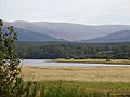 Loch Insh with miles of marshland upstream towards Kingussie